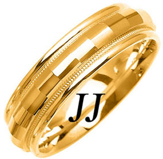 Yellow Gold Fancy Wedding Band 6mm YG-1474 - Click Image to Close