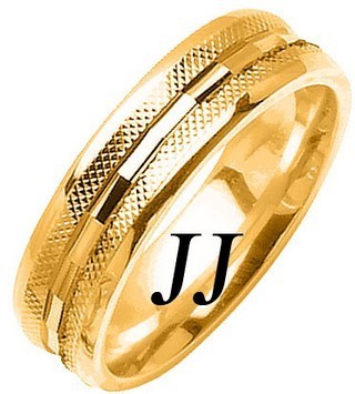 Yellow Gold Fancy Wedding Band 6mm YG-1476 - Click Image to Close