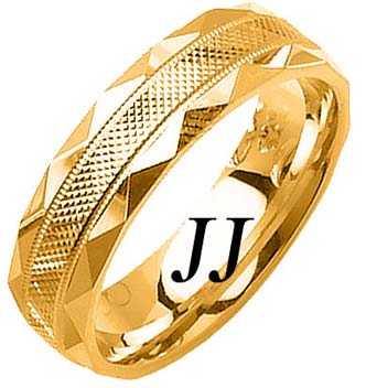 Yellow Gold Fancy Wedding Band 6mm YG-1477 - Click Image to Close
