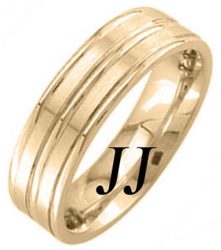 Yellow Gold Twin Blades Wedding Band 7mm YG-1657 - Click Image to Close