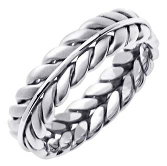 White Gold Ivy Leaf Wedding Band 5mm WG-262 - Click Image to Close