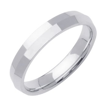 Knife Edge White Gold Wedding Band 4mm KNW-4MM