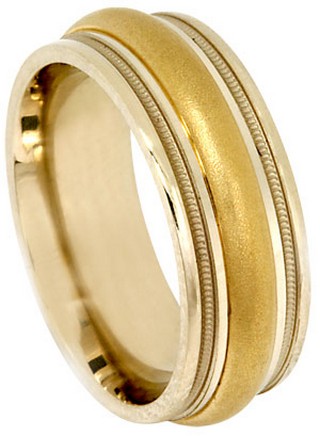 Yellow Gold Designer Wedding Band 7.5mm YG-593