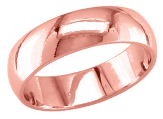 6mm Plain Rose Gold Heavy Wedding Band PLNRB-6mm - Click Image to Close